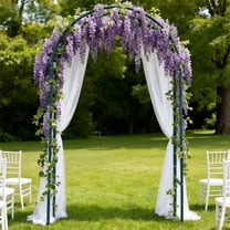 Wedding Garden Arch for Climbing Plants Outdoor, Metal Garden Arch Trellis Bridal Party Decoration Wide Arbor, 1 Pack, Green, 7.9 Ft H x 4.6 Ft W