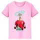 thumbnail image 3 of Camiseta de algodón de manga corta de verano para niños y niñas con estampado de Ronaldo, camisetas rosas, ropa periférica de fútbol para niños, 3 of 5