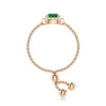 thumbnail image 3 of ANGARA Natural Round Emerald Bolo Ring with Diamond Halo in 14K Rose Gold for Women (Size-5mm) | May Birthstone, Birthday, Anniversary, Jewelry Gift for Women | Natural Emerald Ring, 3 of 8