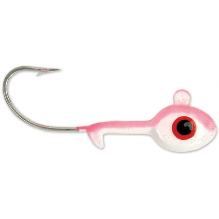 GOT-CHA HSWG12-61S Multi-Color Grub Head 1/2 Ounce 2/0 Hook White/Pink - HSWG12-61S