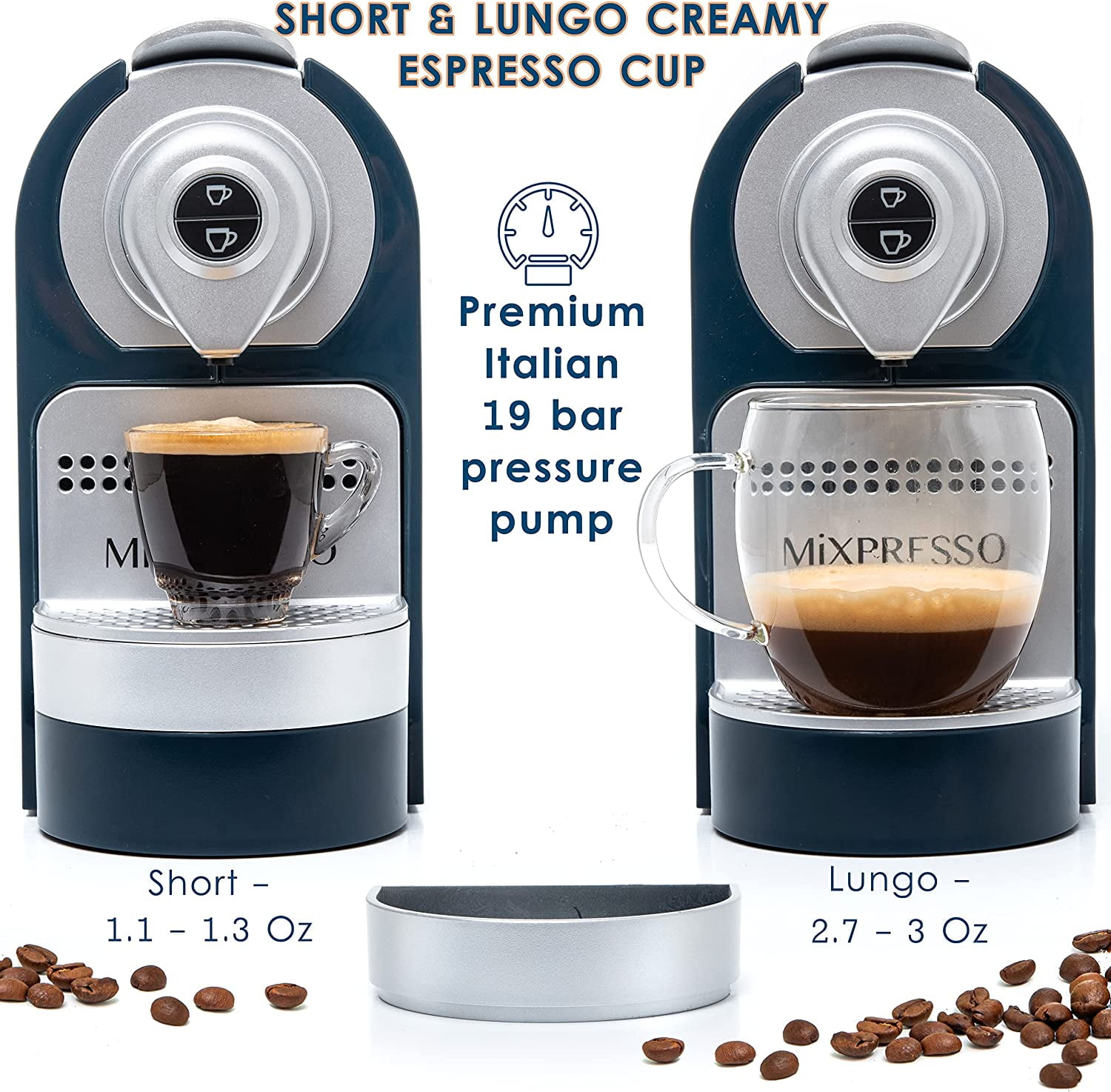 Mixpresso Espresso Coffee Capsules Compatible with Nespresso Original Line  Brewers, Single-Cup Coffee Pods, 100% Italian Coffee, Lungo Strong Coffee