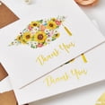 thumbnail image 6 of Graduation Thank You Cards 2026, 50 Pack, With Self-adhesive Envelopes and Stickers, Flower and Grad Cap Foil Design, 6 of 7
