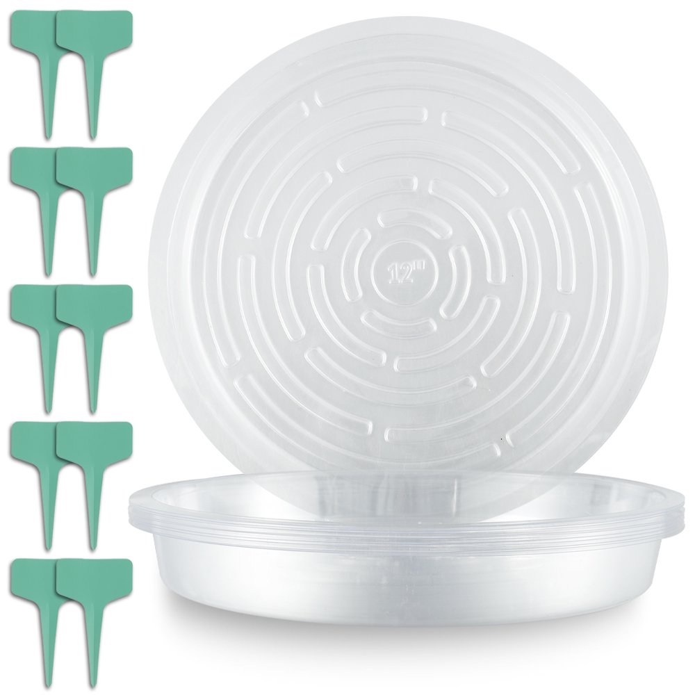 Willstar 10pc Clear Plant Saucer Drip Trays Plastic Plant Pot Saucers