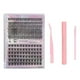 thumbnail image 2 of Eyelash Extension Kit 126pcs Clusters Individual D Curl False Lash DIY Extension Kit with 3ml Dual Use Glue Lash Tweezers Brush Pink, 2 of 4