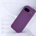 thumbnail image 5 of KOMI for Google Pixel 8a Case, Silicone Phone Case with 1 Screen Protector, Soft Anti-Scratch Microfiber Lining, Full Body Shockproof Slim Cover Support Wireless Charging, Purple, 5 of 5