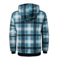 thumbnail image 5 of Xcmzpl Mens Plaid Hoodies Winter Coats Zip Up Fleece Shacket Jacket Sherpa Lined Warm Flannel Jacket Coat with Pocket Men Winter Coats Gifts, 5 of 6