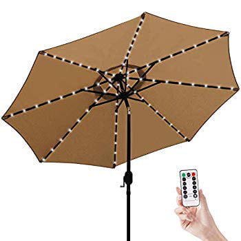 patio umbrella with led lights home depot