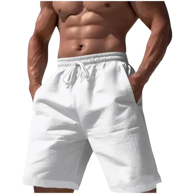 pstuiky Abreviatura para hombres, Pantalones cortos deportivos informales de verano para hombre, con bolsillos y cordón, de cintura media Pantalones cortos de golf
