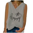 thumbnail image 1 of WEAIXIMIUNG Custom T Shirts Front and Back Womens Summer Loose Sleeveless V Neck Linen Solid Color Shirt Tank Top, 1 of 4
