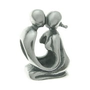 Queenberry Sterling Silver Kissing Couple Family Bead For European Charm Bracelets