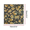 thumbnail image 3 of Bufandas de gasa para mujer - 27.6 X27.6 - Pañuelo cuadrado con estampado floral Pañuelo para el cuello Pañuelo para el cuello Girasol negro 70x70cm/27.6x27.6 inches(LxW), 3 of 5
