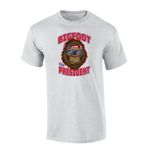 Trenz Shirt Company Urban Legend Bigfoot For President 2024 Short Sleeve Mens Graphic T-Shirt-Ash-4xl