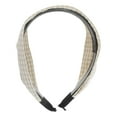 thumbnail image 3 of Unique Bargains 1 Pc Headband Fresh Plaid Wide Hair Accessories Khaki, 3 of 5