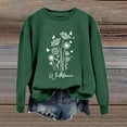 thumbnail image 4 of Conairie Oversized Sweatshirts for Women Flower Printed Fashionable And Retro Crew Neck Cozy Sweaters Casual Style Long Sleeve Pullover Tops Fall Winter Outfits Clothes Dark Green XXL, 4 of 5