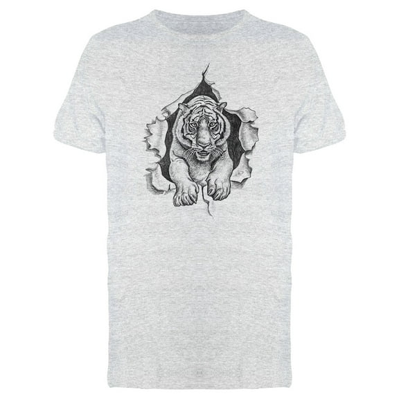 Tiger Ripped Paper Sketch Tee Men's -Image by Shutterstock