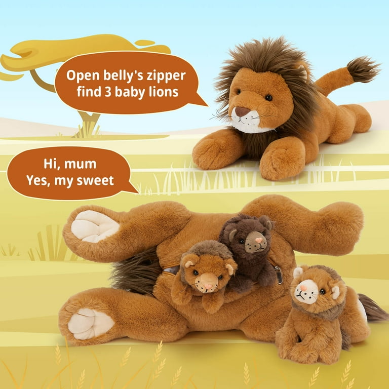 MaoGoLan 4 Pcs Lion Plush 19.7'' Large Stuffed Animal Mommy Lion