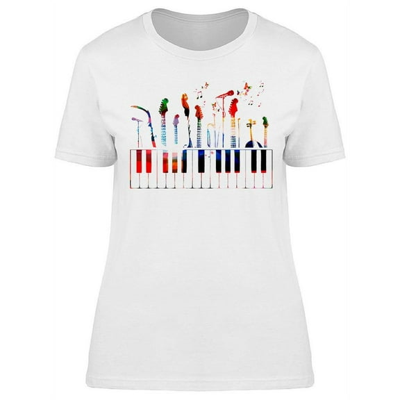 Colored Music Instruments T-Shirt Women -Image by Shutterstock, Female Large