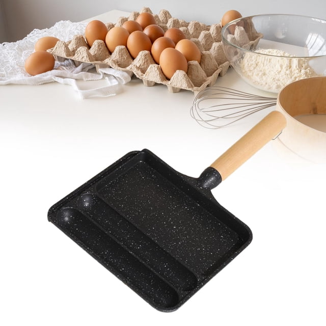 Sartén antiadherente, sartén profunda, olla para carne y huevo, sartén para panqueques, sartén para tortilla para inauguración de la casa, regalos Negro