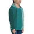 thumbnail image 3 of Rateoe Teal Color Pattern Boys Hoodie, Youth Pullover Hooded Sweatshirt, Kangaroo Pocket Hoodie for Kids-X-Large, 3 of 6