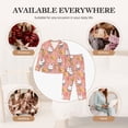 thumbnail image 6 of KLL Rabbit So Cute Print Women's Long Sleeve Pajamas with Pants Sleepwear Loungewear 2 Set-X-Large, 6 of 7