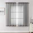 thumbnail image 1 of Chyhomenyc Cortinas transparentes de color gris carbón de 45 pulgadas de largo, 2 paneles con filtrado de luz, elegantes, ligeras, suaves, con bolsillos para barra, cortinas para ventana pequeña, baño, 1 of 1