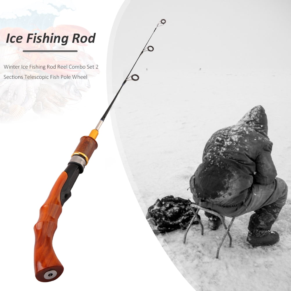 CHAMAIR Winter Ice Fishing Rod Reel Pole Fishing Tackle Set