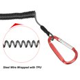 thumbnail image 4 of Uxcell 6.6ft Fishing Lanyard Coiled Ropes Retractable with Red Metal Clip Keychain, Clear Black 6 Pack, 4 of 6