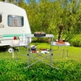 thumbnail image 3 of Costway Foldable Camping Table Outdoor Kitchen Portable Grilling Stand Folding BBQ Table, 3 of 9