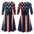 thumbnail image 6 of BOMYJESK Maxi Dresses for Women 250th Anniversary Stars Stripes Midi Dresses Boho Independence Day 4th Of July 2026 Summer Dresses Elegant Classy Evening Dress for Party Deep Red 2XL, 6 of 7