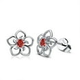 thumbnail image 3 of Homesteed Hollow Flower Shaped Diamond Earrings for Women Shiny Crystal Studs Elegant Floral Jewelry Nickel Free Birthday Wedding Gift for Her, 3 of 6