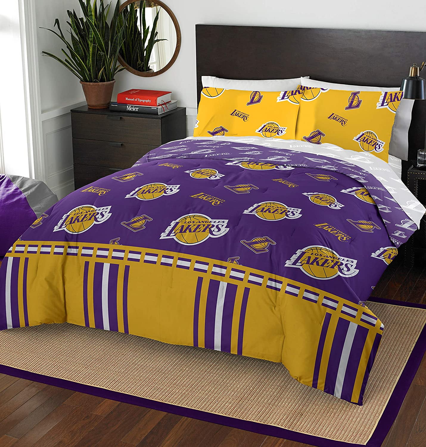 lakers queen bedding