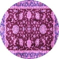 thumbnail image 1 of Ahgly Company Indoor Round Abstract Purple Modern Area Rugs, 7' Round, 1 of 4