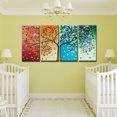 thumbnail image 2 of 4 Panel Four Seasons Flower Tree Wall Canvas Colorful Art Decor Prints Oil Painting Wedding Home Living Room Unframed, 2 of 5