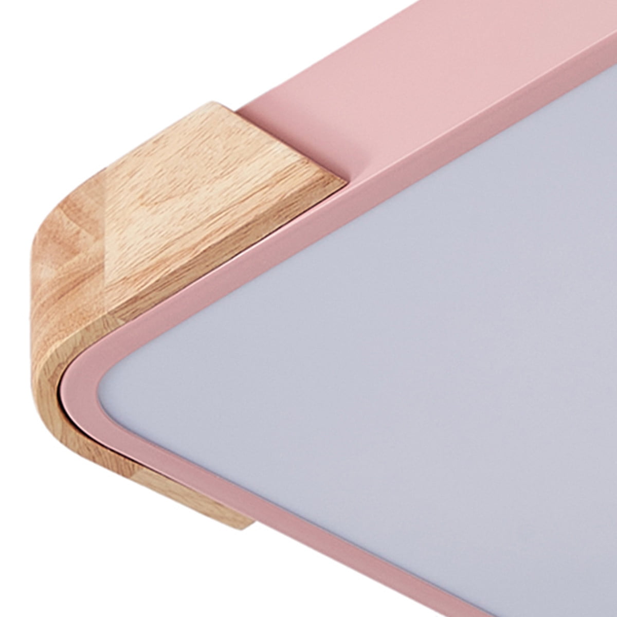 15.7 Inch Modern LED Ceiling Light, Contemporary Wood 36W Cold White Light Square Close to Ceiling Light Fixture for Living Room Bedroom Bathroom Kitchen