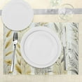 thumbnail image 3 of Ambesonne Yellow Place Mats Set of 4, Leaves of Modern Farmhouse, Standard Size, Pale Coffee Purpleblue, 3 of 5
