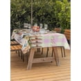 thumbnail image 2 of Easter Bunny Outdoor Tablecloth - 60x102 Inch Rectangle Dining Table Cover, Colorful Eggs Spring Flowers Pastoral Pink Plaid Waterproof Outdoor Table Cloth with Umbrella Hole & Zipper for Patio, 2 of 7