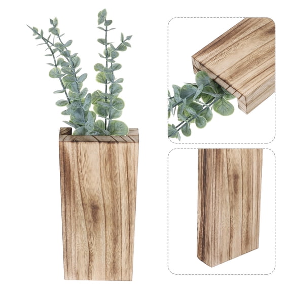Mobestech Wood Wall Vase Wood Wall Planter Brown 1Pcs Mother's Day