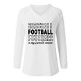 thumbnail image 4 of Chandails à Col Rond Légers Décontractés pour Femmes à Manches Longues, T-Shirt à Enfiler Imprimé Graphique de Football, Hauts Athlétiques pour Femmes, Coupe Ample, Chemises d'Été pour Femmes, Chemise d'Été pour Femmes, Chemise à Rayures pour Femmes, 4 of 4