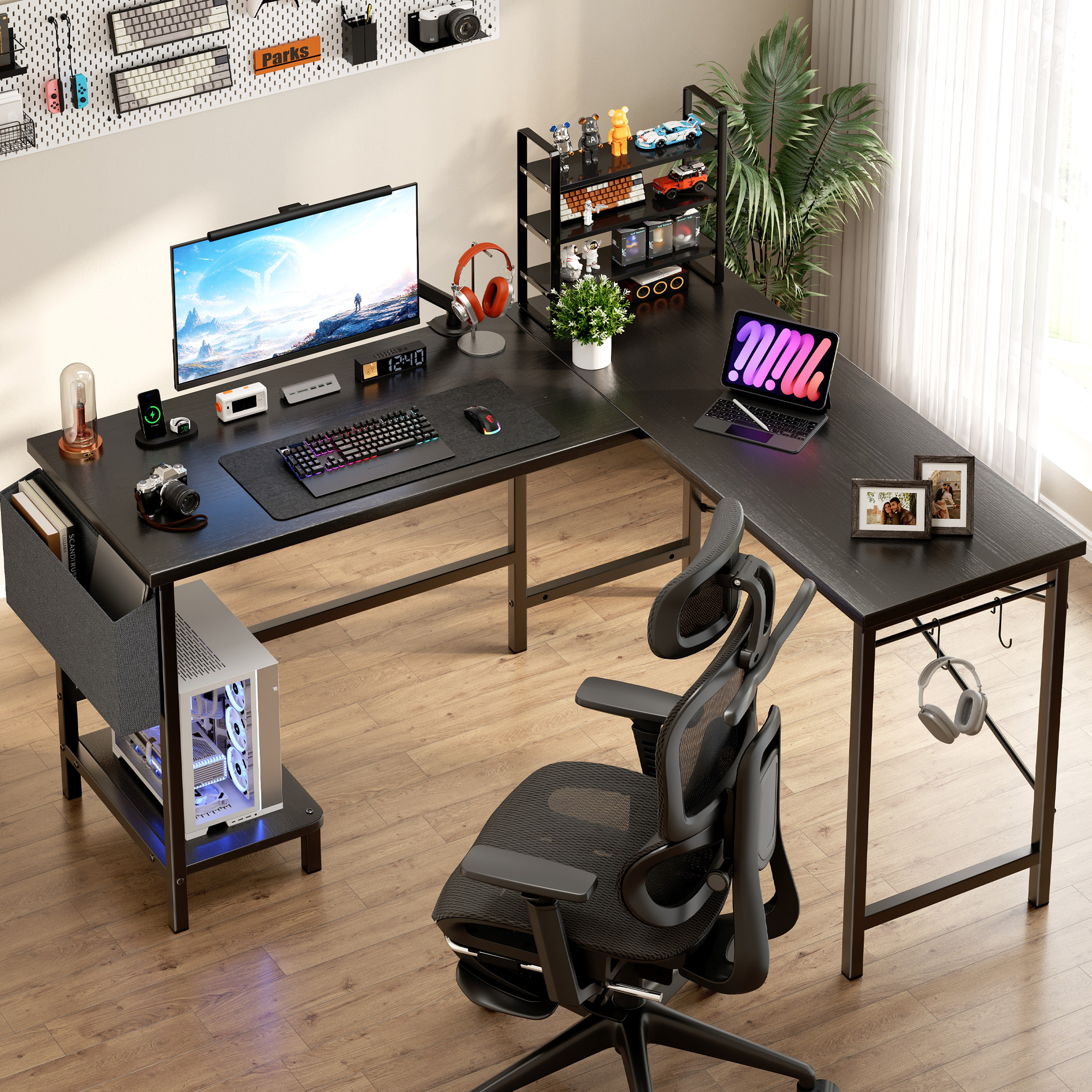 edx L-Shaped Computer Desk, 50 Inches, Black photo 8