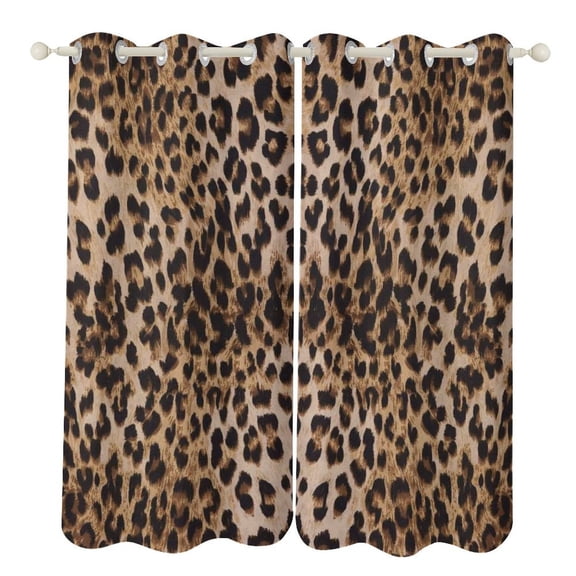 Animal Print 2 Panels Blackout Curtains for Bedroom Living Room Drapes Kitchen Room Window Curtain Grommet