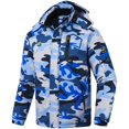 thumbnail image 3 of Tyhengta Men's Waterproof Ski Jacket Warm Winter Snow Coat Mountain Windbreaker Hooded Raincoat Camo4 Gray/Blue XXXL, 3 of 8