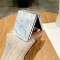 thumbnail image 2 of SaniMore for Samsung Galaxy Z Flip 3 Case, Rugged PC Backplane Marble Pattern Stylish for Girls Women Shockproof Anti-fall Hinge Protetion Folding Cover for Samsung Z Flip 3 (6.7" 2021), White, 2 of 6