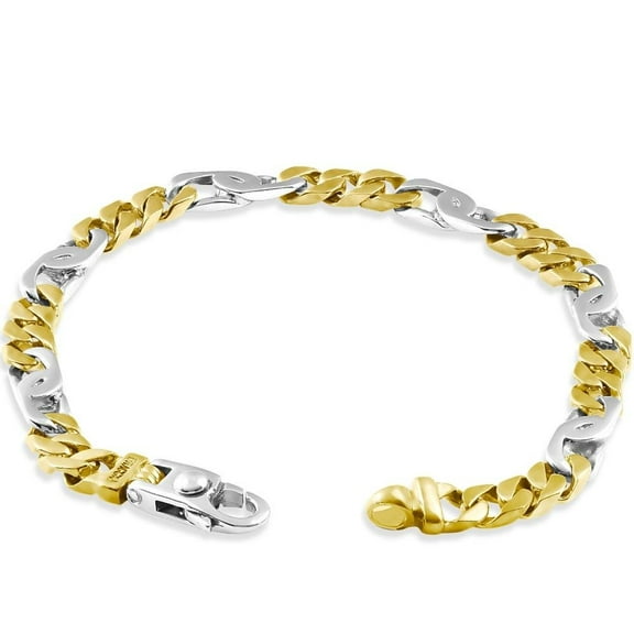 Pompeii Men's Figaro link 14k Gold (19gram) or Platinum (31gram) 6mm Bracelet 8" (,)