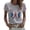 Grey, variant on Tshirt Women British Print Short Sleeve Round Neck Casual Comfortable for Ladies Fashion Apparel Basic Tees