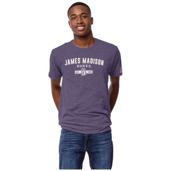 Men's League Collegiate Wear Heather Purple James Madison Dukes Victory Falls Tri-Blend T-Shirt