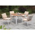 thumbnail image 2 of Afuera Living Aluminum Patio Arm Chair in White and Oak (Set of 2), 2 of 7
