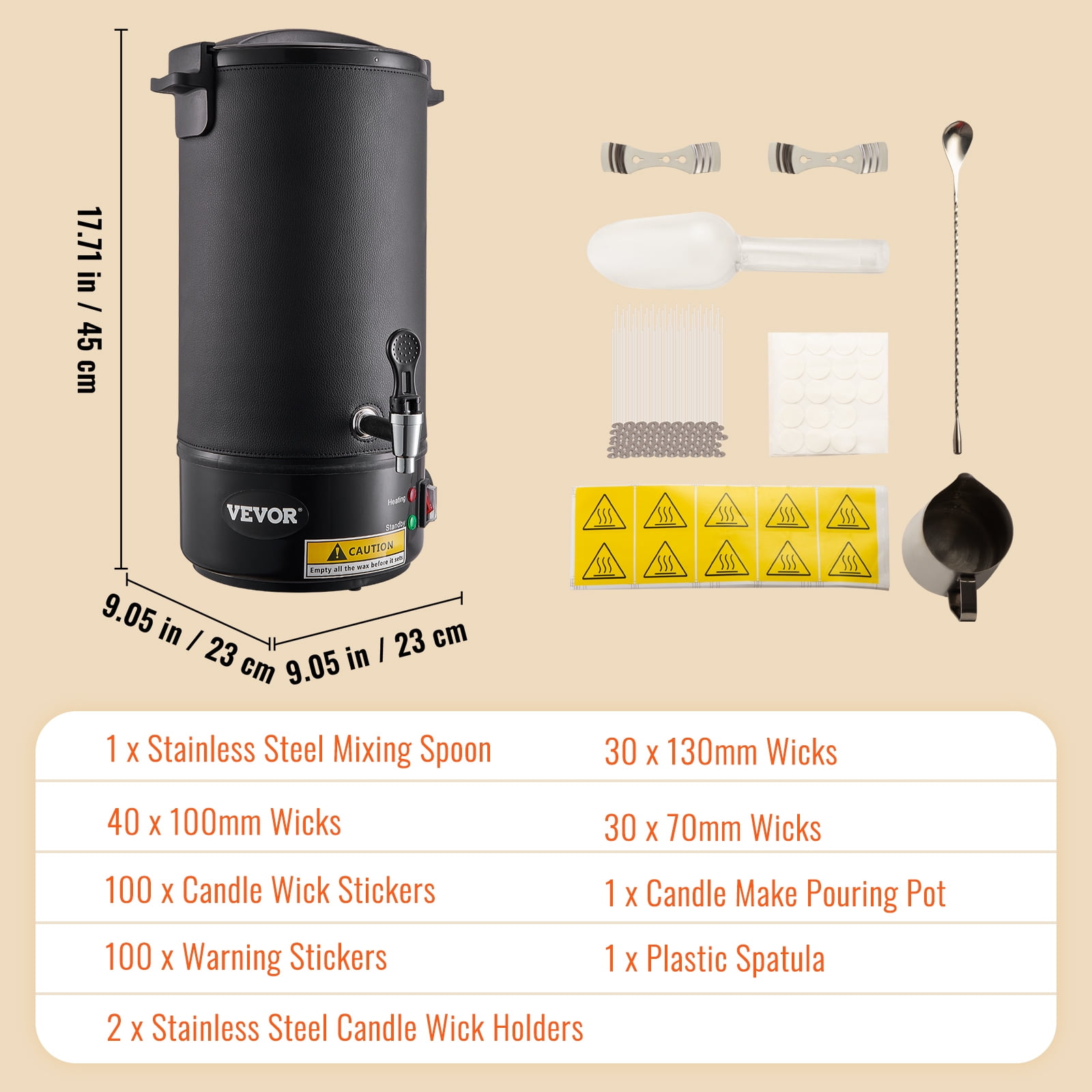 KFFKFF Wax Melter for Candle Making 10Liter Electric Pot Commercial or Home Use
