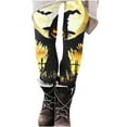thumbnail image 3 of BiZtdJrK Women Cat Print Leggings Cute Halloween Outfits High Waist Fahsion Holiday Party Legging Soft Stretch Casual Tights Multicolor L, 3 of 5