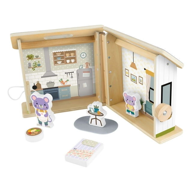 Fisher-Price Maison en bois à emporter, 6éléments de jeu