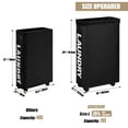 thumbnail image 3 of DOKEHOM 29-Inches Enlarged Slim Laundry Basket with Removable Wash Bag on Wheels, Collapsible Rolling Laundry Hamper, Foldable Narrow Corner Clothes Storage Bins (Black), 3 of 11